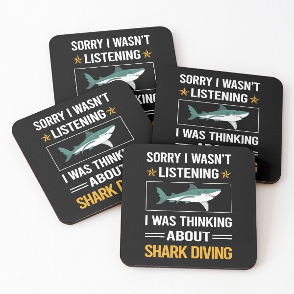 Item preview, Funny Listening Shark Diving Diver designed and sold by RandalDavis.