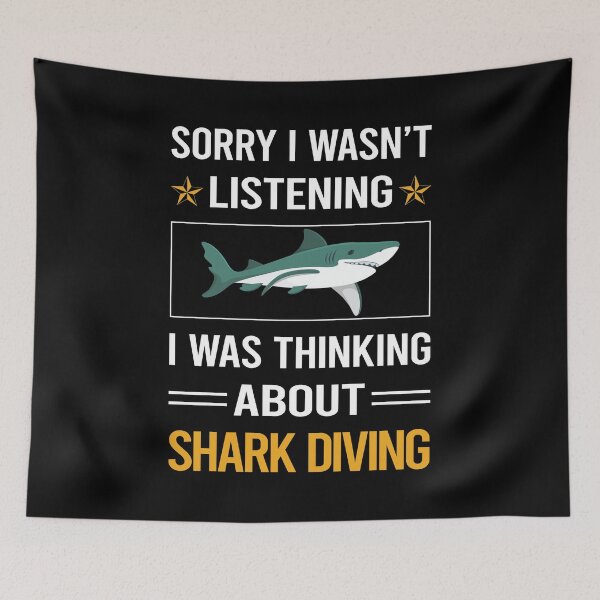Item preview, Funny Listening Shark Diving Diver designed and sold by RandalDavis.
