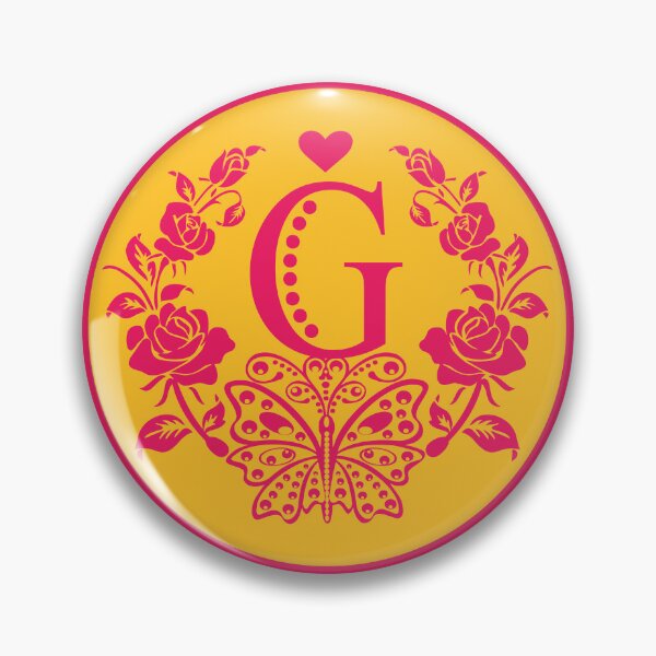 Item preview, Roses, Heart and Butterfly Monogram G designed and sold by ClownFishArts.