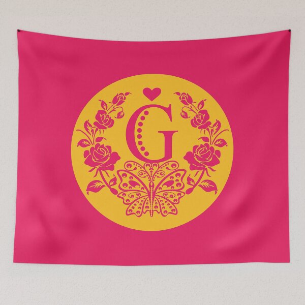 Item preview, Roses, Heart and Butterfly Monogram G designed and sold by ClownFishArts.