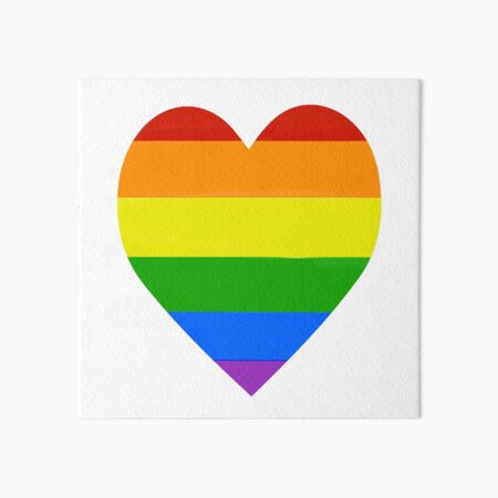 Lgbt Rainbow Pride Flag Heart Art Board Print By Thekryomancer