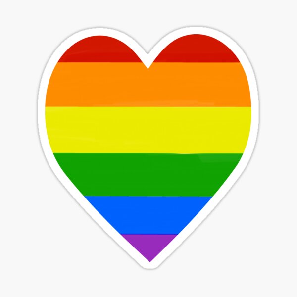 Lgbt Rainbow Pride Flag Heart Sticker For Sale By Thekryomancer