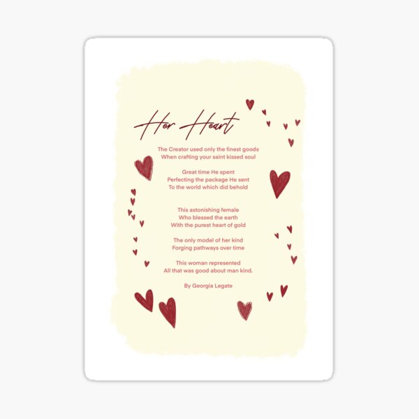 Item preview, Her Heart Mother Mum Mom Poem Artwork designed and sold by MDBespokeArt.