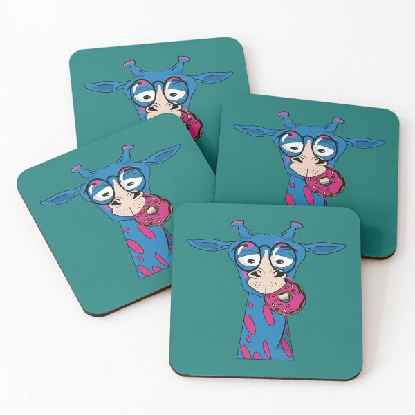 Item preview, Blue giraffe eating donuts designed and sold by Donutlovers.