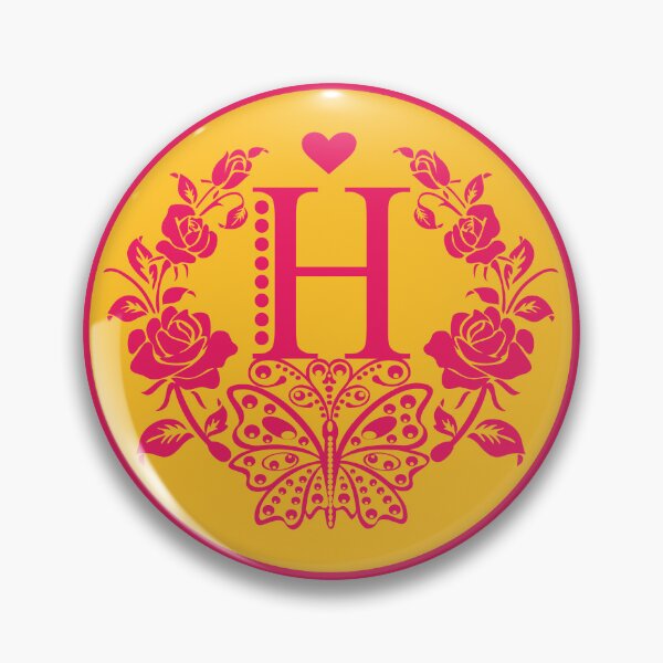 Item preview, Roses, Heart and Butterfly Monogram H designed and sold by ClownFishArts.