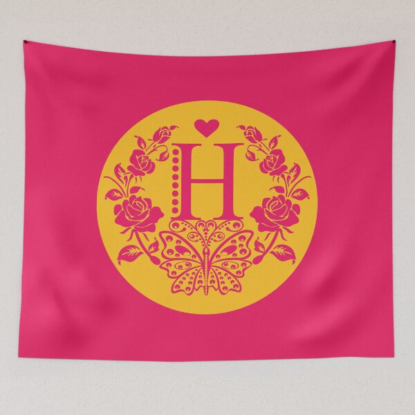 Item preview, Roses, Heart and Butterfly Monogram H designed and sold by ClownFishArts.