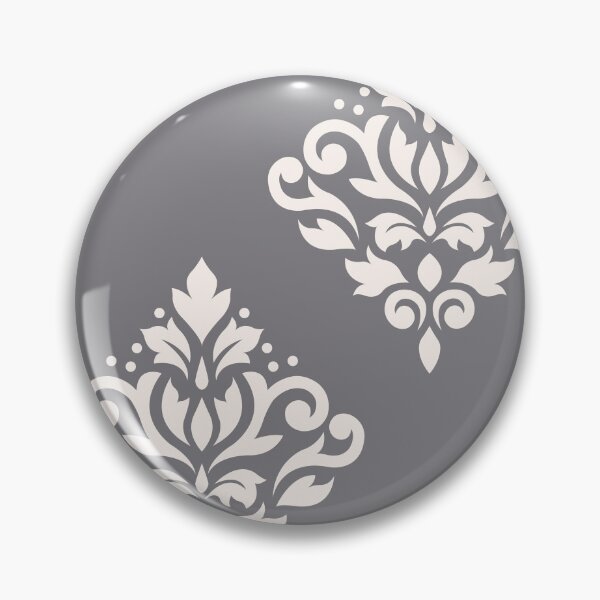 Item preview, Scroll Damask Art I Cream on Grey designed and sold by NataliePaskell.