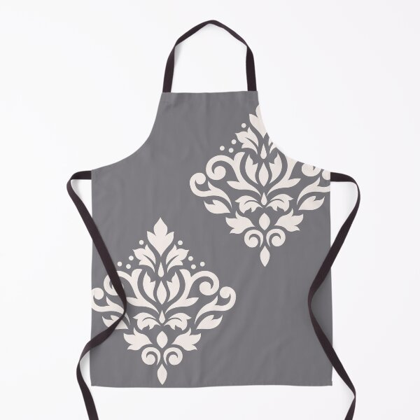 Item preview, Scroll Damask Art I Cream on Grey designed and sold by NataliePaskell.