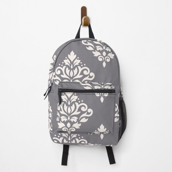Item preview, Scroll Damask Art I Cream on Grey designed and sold by NataliePaskell.