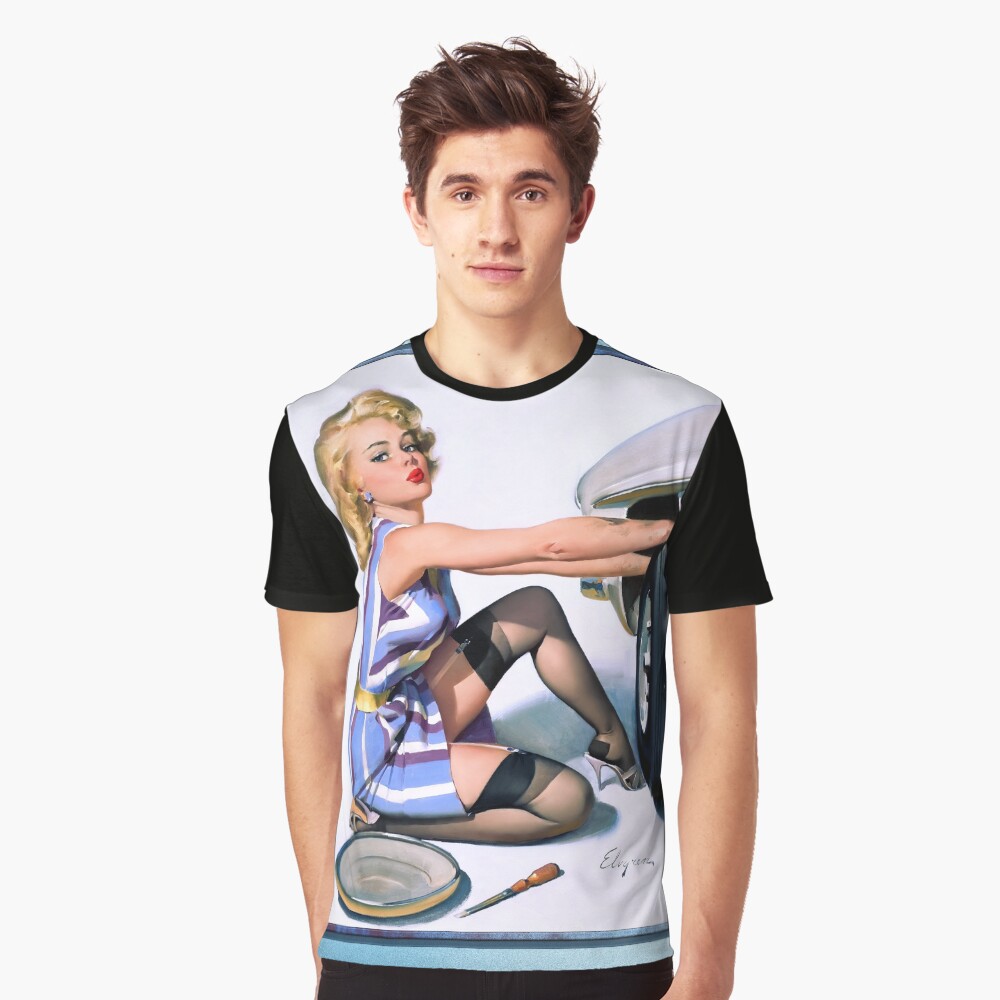 Quick Change by Gil Elvgren Remastered Xzendor7 Vintage Art Reproductions Graphic T-Shirt