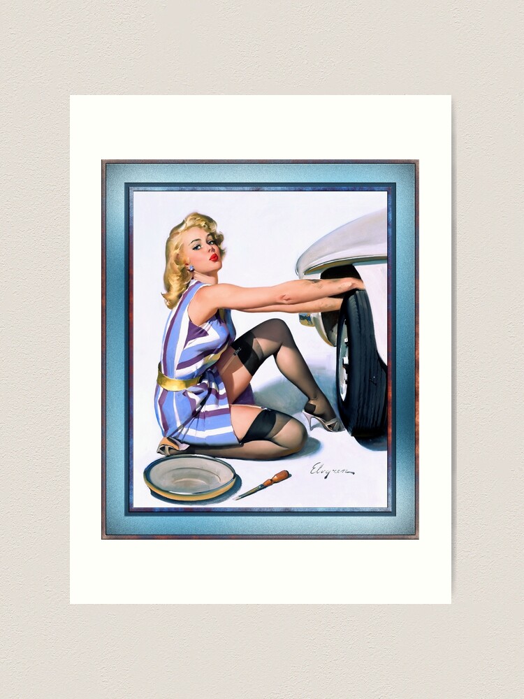 Quick Change by Gil Elvgren Remastered Xzendor7 Vintage Art Reproductions |  Art Print