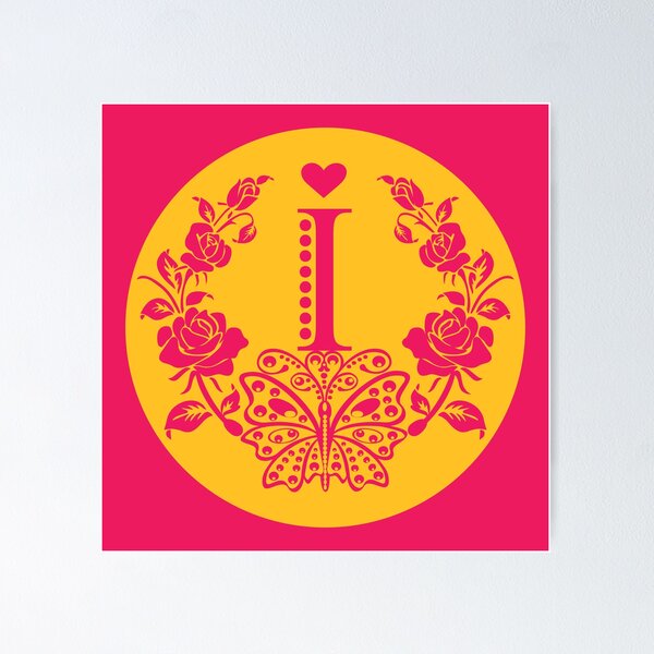 Item preview, Roses, Heart and Butterfly Monogram I designed and sold by ClownFishArts.