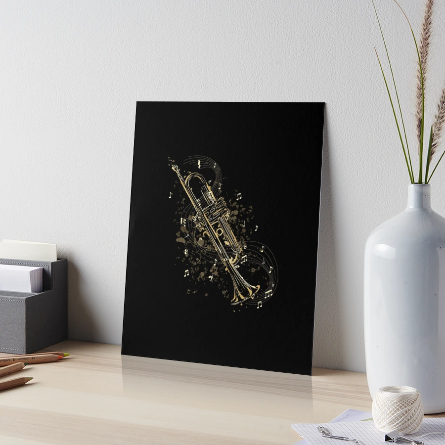 Trumpet, music notes, trumpeter