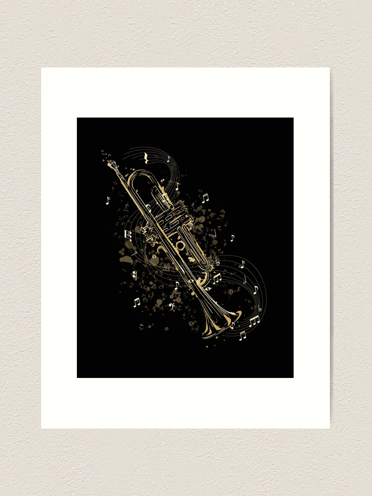 Trumpet, music notes, trumpeter