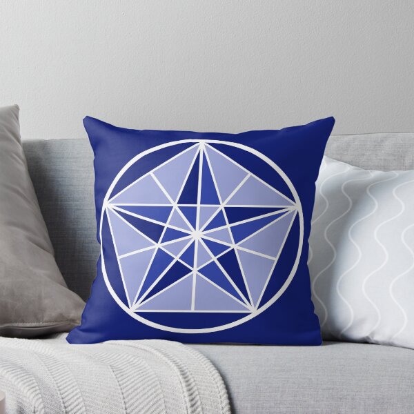 Royal Blue Crystal Star Throw Pillow