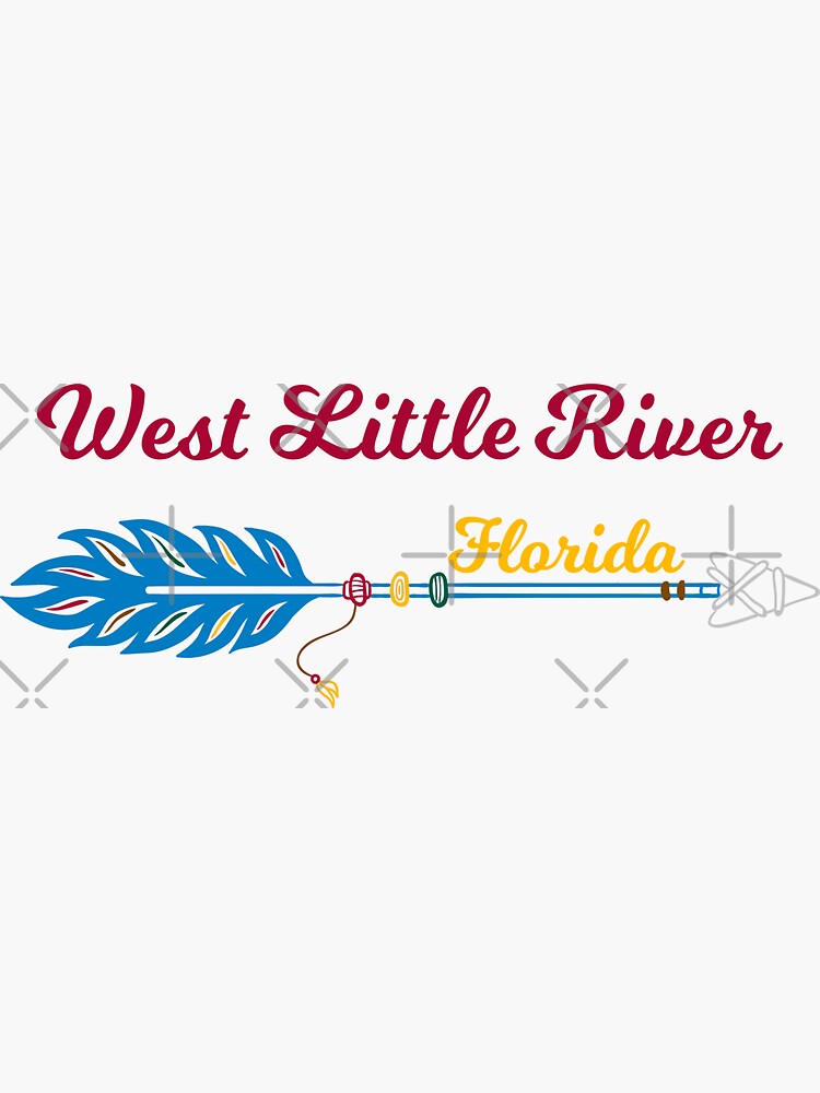 "West Little River Florida Featuring Arrow with Feather" Sticker for Sale by FloridaUSA Redbubble