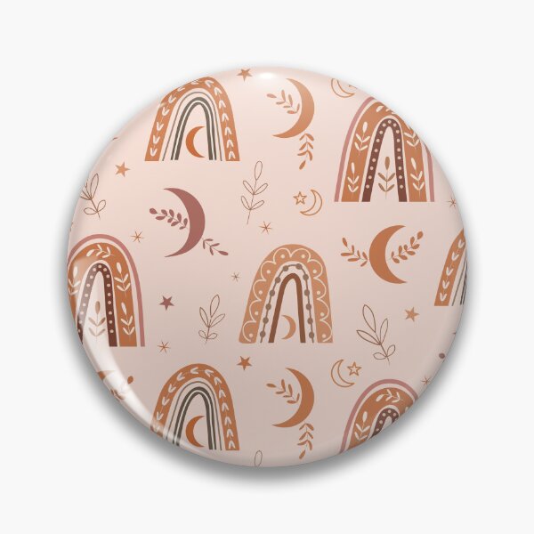 Item preview, Boho nude, beige and brown neutral rainbow and moon pattern with leaves designed and sold by Yasminepatterns .