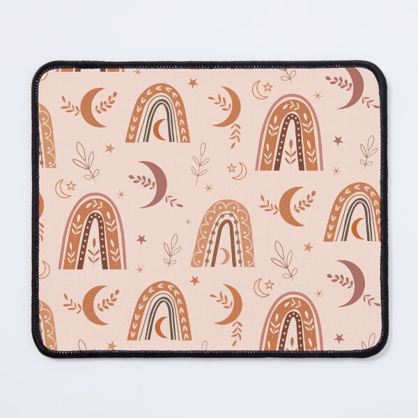 Item preview, Boho nude, beige and brown neutral rainbow and moon pattern with leaves designed and sold by Yasminepatterns .
