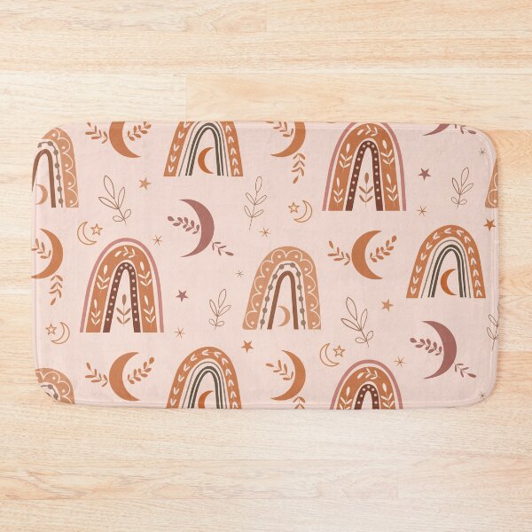 Item preview, Boho nude, beige and brown neutral rainbow and moon pattern with leaves designed and sold by Yasminepatterns .