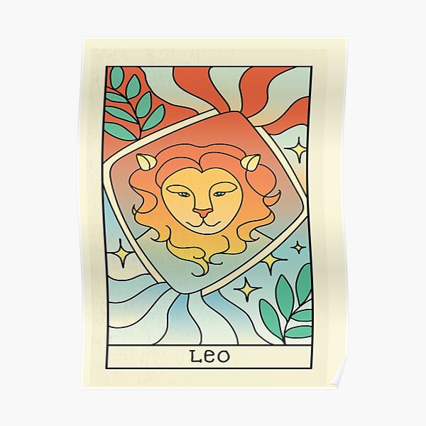 "Leo Zodiac Tarot Card Leo Zodiac Signs Astronomy Design" Poster for