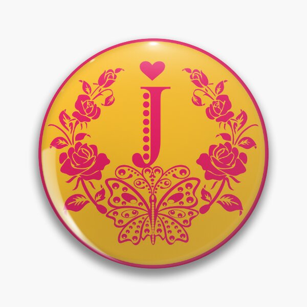 Item preview, Roses, Heart and Butterfly Monogram J designed and sold by ClownFishArts.