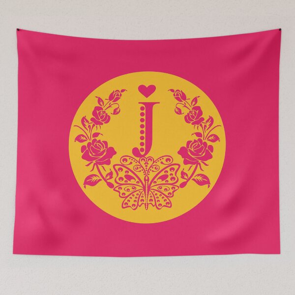 Item preview, Roses, Heart and Butterfly Monogram J designed and sold by ClownFishArts.