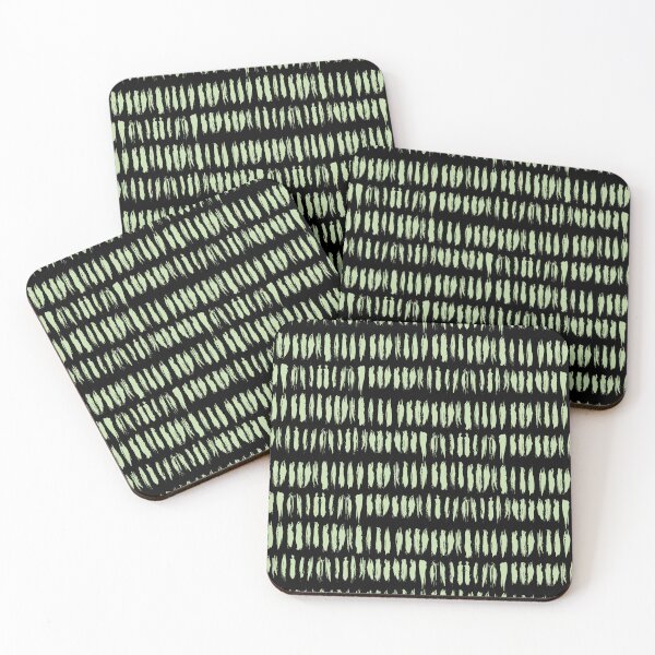 Artikelvorschau, Black and Green Stripe Dash Lines Pattern Pairs Coloro 2022 Popular Color Aloe Gel 058-83-18 entworfen und verkauft von ColorOfTheYears.