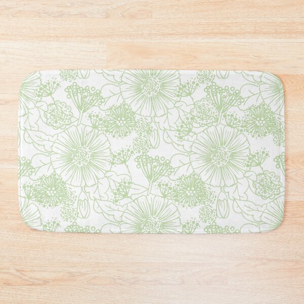 Artikelvorschau, Green and White Hand Drawn Floral Pattern Pairs Coloro 2022 Popular Color Aloe Gel 058-83-18 entworfen und verkauft von ColorOfTheYears.