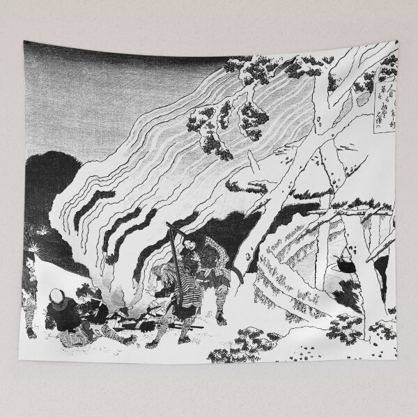 Item preview, Minamoto no Muneyuki Ason by Katsushika Hokusai (1760-1849) Black Print designed and sold by RyanCaudell.