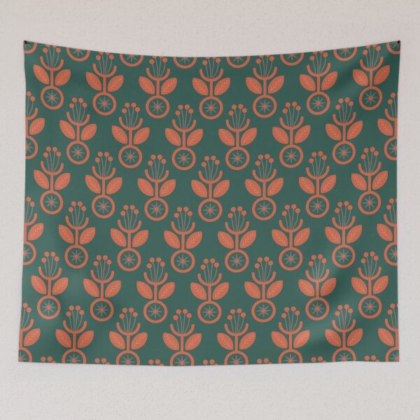 Item preview, Luonto, Flowers and Leaves Pattern in Earth Tone Color  designed and sold by BesanoStyle.