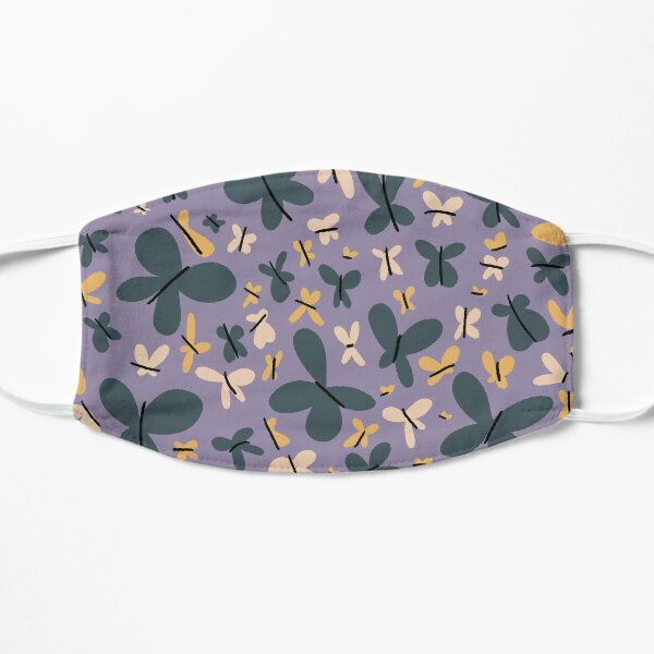 Purple Butterfly Pattern Mask Flat Mask
