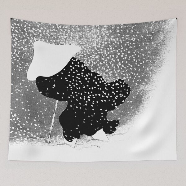 Item preview, Snow from Momoyogusa of a Hundred Generations 1909-1910 by Kamisaka Sekka Black Print designed and sold by RyanCaudell.