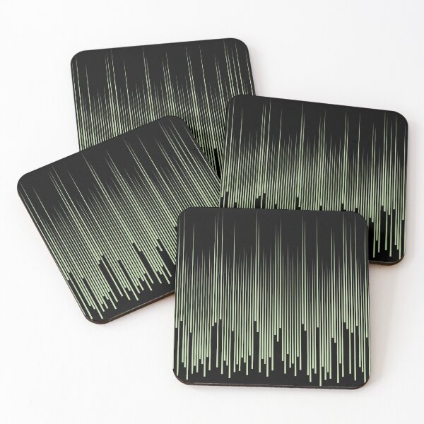 Item preview, Black and Green Frequency Vertical Stripe Pattern Pairs Coloro 2022 Popular Color Aloe Gel 058-83-18 designed and sold by ColorOfTheYears.