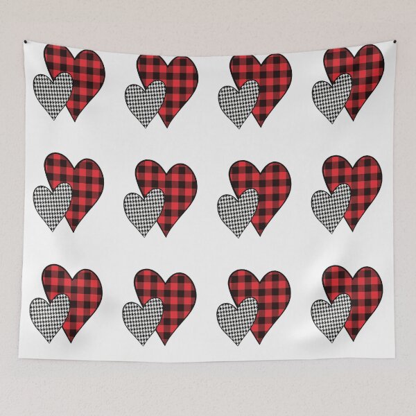 Item preview, Plaid and Houndstooth Pattern Hearts - Plaid Hearts - Animal Print - Valentine's Day - Hearts designed and sold by Luvjesus2.