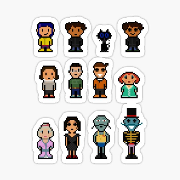 Aperçu de l'œuvre Pixel Art Coraline Autocollants/Aimants créée et vendue par 8-BitBrookes.