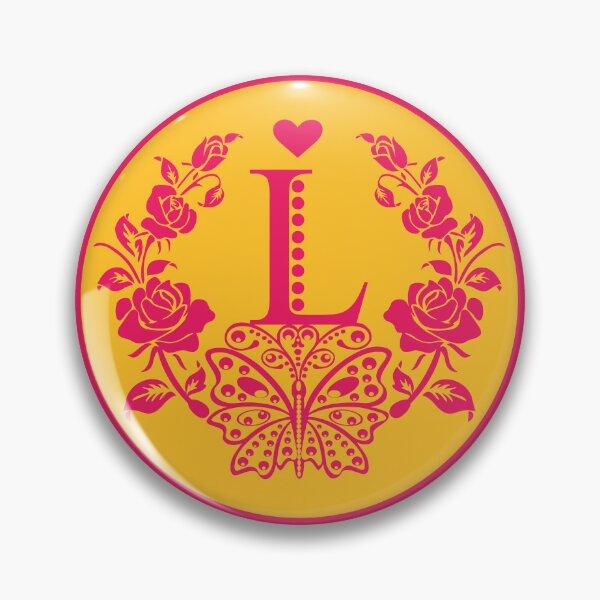 Item preview, Roses, Heart and Butterfly Monogram L designed and sold by ClownFishArts.