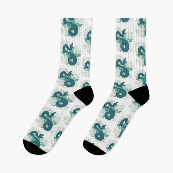 Item preview, Snake in Soft Shades of Green Colour Monstera Leaves designed and sold by Nerdynoods.