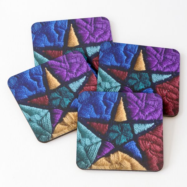 Item preview, Embroidered Colorful Pentagram designed and sold by Curraleigh Crafts.