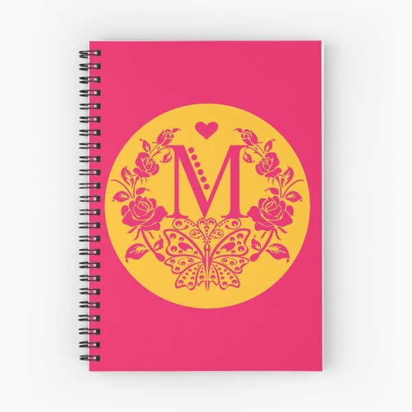 Item preview, Roses, Heart and Butterfly Monogram M designed and sold by ClownFishArts.