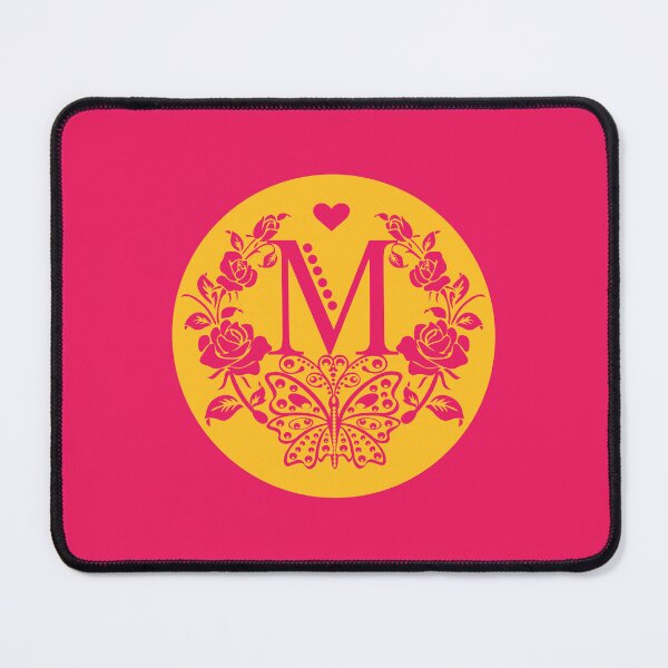 Item preview, Roses, Heart and Butterfly Monogram M designed and sold by ClownFishArts.