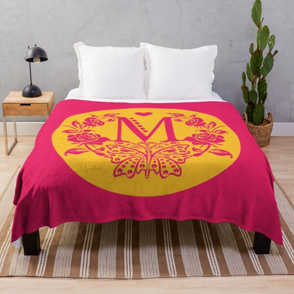 Item preview, Roses, Heart and Butterfly Monogram M designed and sold by ClownFishArts.