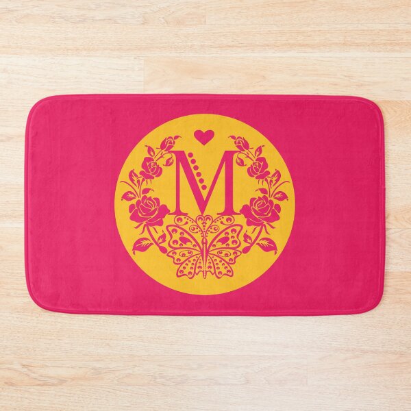 Item preview, Roses, Heart and Butterfly Monogram M designed and sold by ClownFishArts.