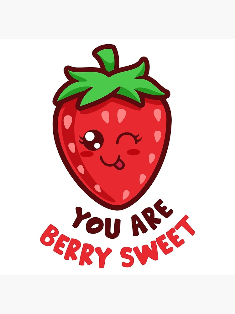 "Berry Sweet Cheesy Valentines Fruit Love Puns" Poster for Sale by