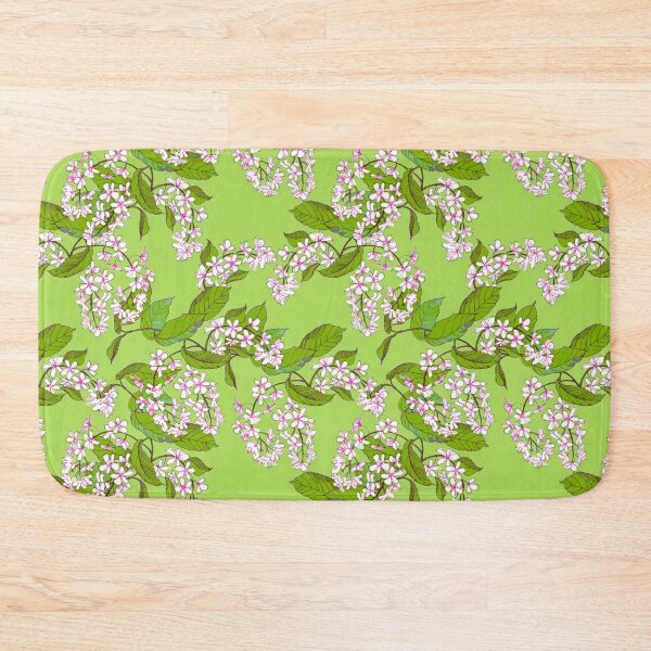 Item preview, Blooming Bird cherry on spring green designed and sold by Irina Ivanova.