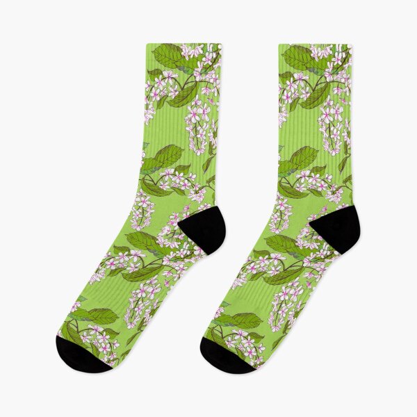 Item preview, Blooming Bird cherry on spring green designed and sold by Irina Ivanova.