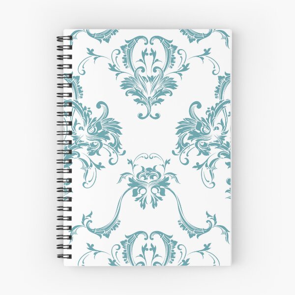 Item preview, Aqua and White Damask Scroll Pattern - Coloro 2022 Popular Color Turquoise Tonic 093-60-15 designed and sold by ColorOfTheYears.
