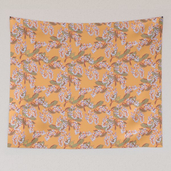Item preview, Blooming spring Bird cherry on apricot designed and sold by Irina Ivanova.