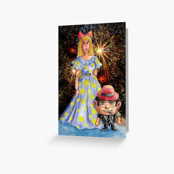 The Giantess And The Big Headed Dwarf Greeting Card By Elnica Redbubble 9905