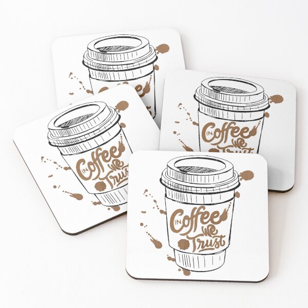 Item preview, In Coffee We Trust, Funny Coffee quote designed and sold by Quotesigner.