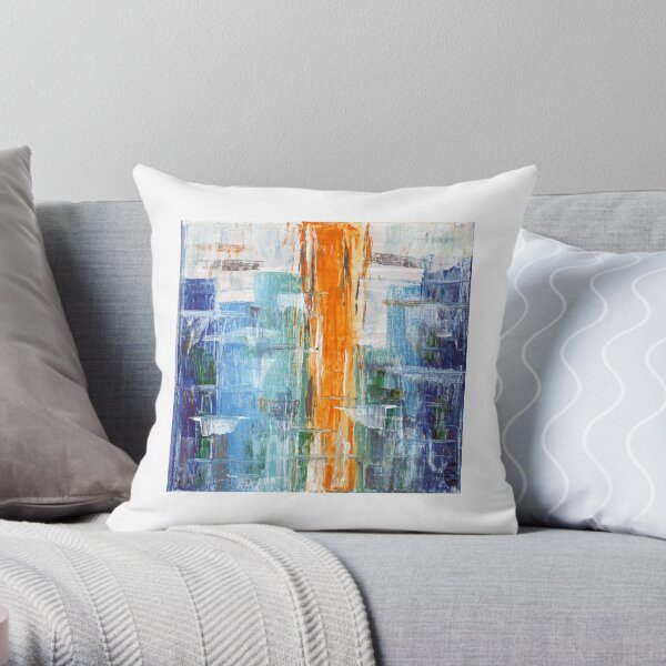 Portugal - Abstrait, reproduction, acrylique sur toile Coussin